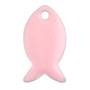 Metal and epoxy resin fish seeds 14x8 mm - Rose dragée x6