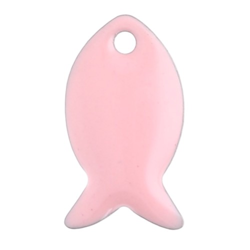 Metal and epoxy resin fish seeds 14x8 mm - Rose dragée x6