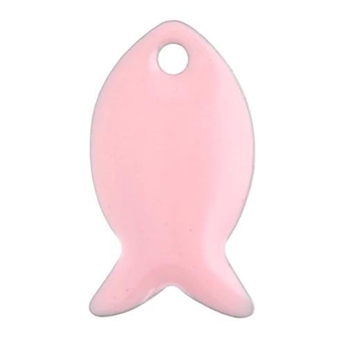 Metal and epoxy resin fish seeds 14x8 mm - Rose dragée x6