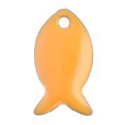 Metal and epoxy resin fish beads 14x8 mm - Mandarin x6
