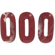 30x15 mm oval gemstone pendant - Red Jasper x1