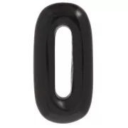 30x15 mm oval gemstone pendant - Black Obsidian x1