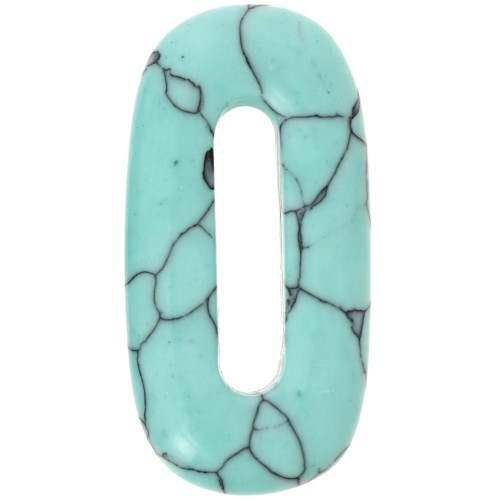 30x15 mm oval gemstone pendant - imitation Turquoise x1