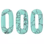 30x15 mm oval gemstone pendant - imitation Turquoise x1