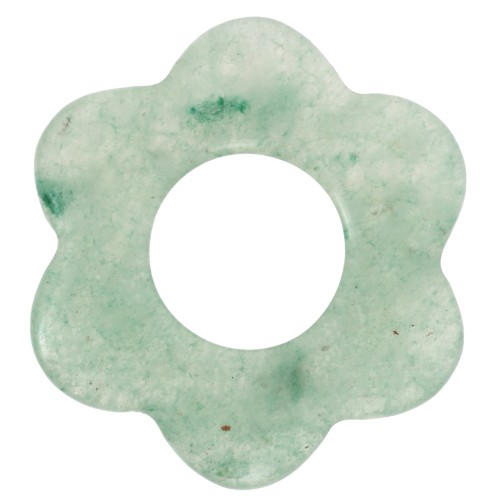 20 mm gemstone flower pendant - Aventurine x1