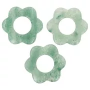 20 mm gemstone flower pendant - Aventurine x1