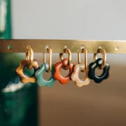 20 mm gemstone flower pendant - Aventurine x1