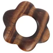 Eye of tiger - 20 mm gemstone flower pendant - Tiger's eye x1 20 mm gemstone flower pendant - Tiger's eye x1