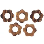 20 mm gemstone flower pendant - Tiger's eye x1