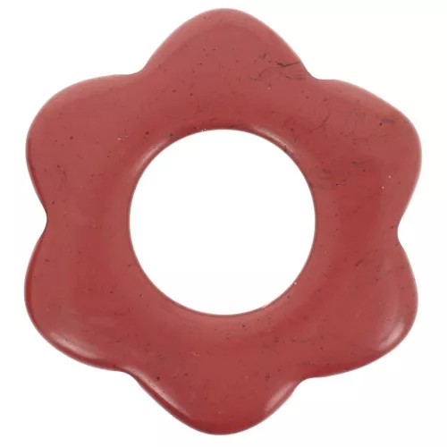 20 mm gemstone flower pendant - Red Jasper x1