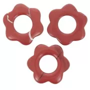 20 mm gemstone flower pendant - Red Jasper x1