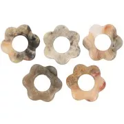 20 mm gemstone flower pendant - Agate crazy x1