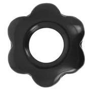 Agate - 20 mm gemstone flower pendant - Black Agate x1 20 mm gemstone flower pendant - Black Agate x1