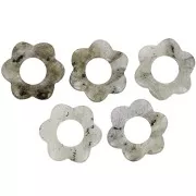 20 mm gemstone flower pendant - Labradorite x1