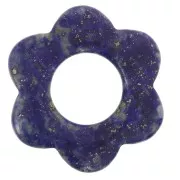 Pendentif fleur 20 mm en pierre gemme - Lapis Lazuli x1