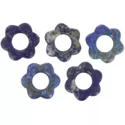 20 mm gemstone flower pendant - Lapis Lazuli x1