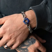 20 mm gemstone flower pendant - Lapis Lazuli x1