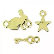 Assortment of 3 pendants and spacers Made by Me Bunny gold tone