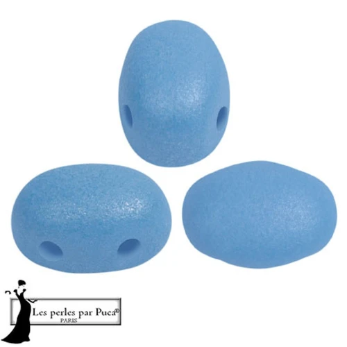 Glass beads Samos® by Puca® 5x7 mm - Vogue Celestial Blue Mat x10g