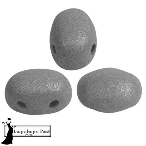 Glass beads Samos® by Puca® 5x7 mm - Vogue Grey Medium Mat x10g