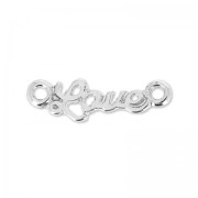 Spacer 2 loops Made by Me Love 19 x 5.5 mm silver tone