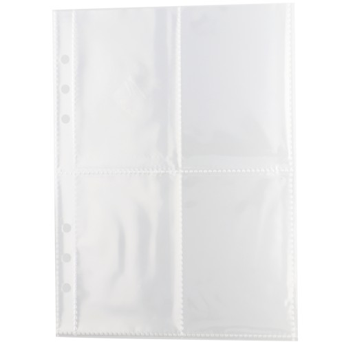 Pack of 10 4-compartment sheets for jewelry storage binder