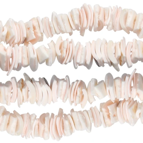 Square shell chip beads 8 - 11 mm - Pinkish white x40cm