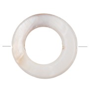 20 mm mother-of-pearl hollowed circle bead - Natural x1