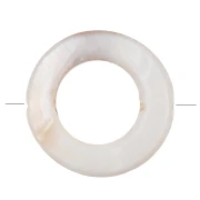20 mm mother-of-pearl hollowed circle bead - Natural x1