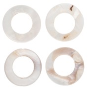 20 mm mother-of-pearl hollowed circle bead - Natural x1