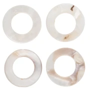 20 mm mother-of-pearl hollowed circle bead - Natural x1