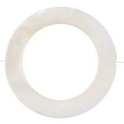 30 mm mother-of-pearl hollowed circle bead - Natural x1