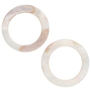 30 mm mother-of-pearl hollowed circle bead - Natural x1