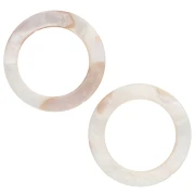 30 mm mother-of-pearl hollowed circle bead - Natural x1