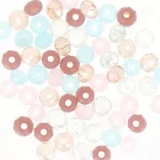 Assortment of 60 rondelle beads with facets Made by Me 3mm Sorbet