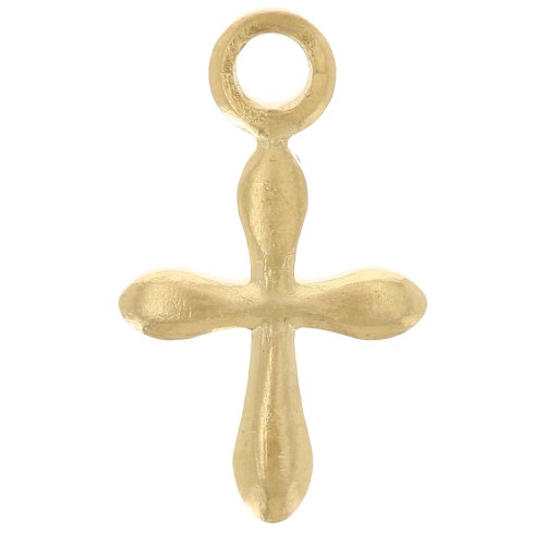 11x6.5mm Cross charm for costume jewelry - Gold x6