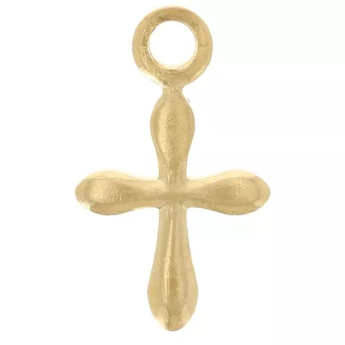 11x6.5mm Cross charm for costume jewelry - Gold x6