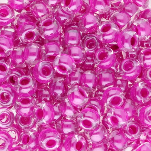 Seed beads Miyuki 6/0 209 - Fuchsia Lined Crystal x8g