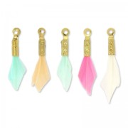 Assortment of 5 feather charms Made by Me 17 mm Sorbet|raw }}