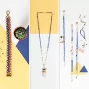 Assortment of 5 feather charms Made by Me 17 mm Sorbet