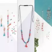 Assortment of 5 feather charms Made by Me 17 mm Sorbet