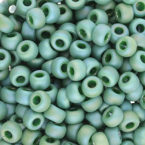 Seed beads Miyuki 6/0 4699 - Opaque Glazed Turtle Green Mat AB x8g