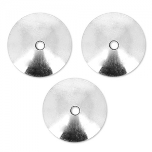 bead cap smooth 10mm silver tone x8