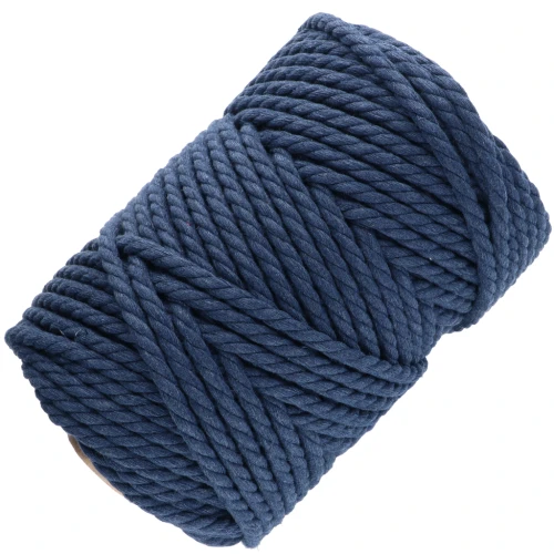 Spool of cotton macramé cord 5 mm - Indigo x50m