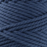 Spool of cotton macramé cord 5 mm - Indigo x50m