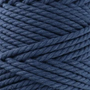 Spool of cotton macramé cord 5 mm - Indigo x50m