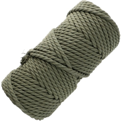 5 mm macramé cotton cord spool - Khaki x50m