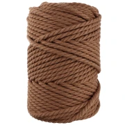Cotton macramé cord spool 5 mm - Mocca x50m
