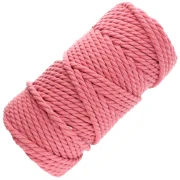 Bobine de cordon en coton pour macramé 5 mm - Vieux Rose x50m