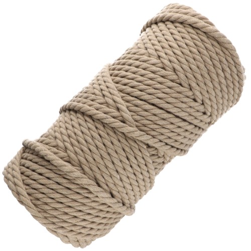 5 mm macramé cotton cord spool - Sand x50m